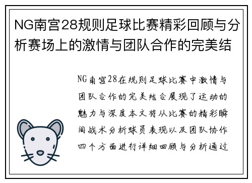 NG南宫28规则足球比赛精彩回顾与分析赛场上的激情与团队合作的完美结合